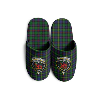 Farquharson Tartan Home Slippers with Family Crest