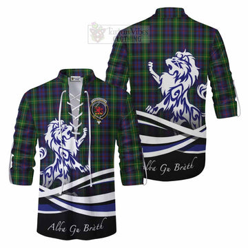 Farquharson Tartan Ghillie Kilt Shirt with Alba Gu Brath Regal Lion Emblem