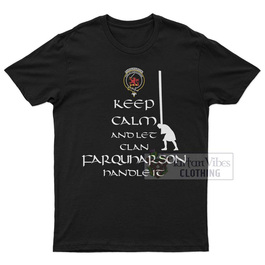 Farquharson Clan Men's T-Shirt: Keep Calm and Let the Clan Handle It Caber Toss Highland Games Style White - 2D-tartanvibesclothing