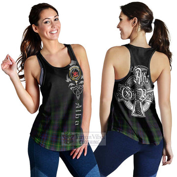 Farquharson Tartan Women's Racerback Tanks Featuring Alba Gu Brath Family Crest Celtic Inspired