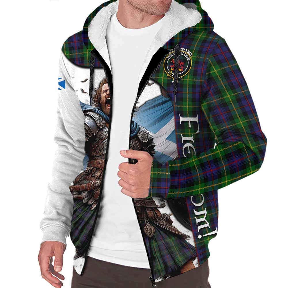 Tartan Vibes Clothing Farquharson Crest Tartan Sherpa Hoodie Inspired by the Freedom of Scottish Warrior