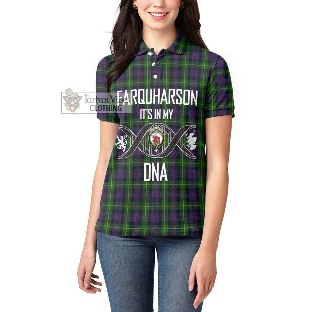 Farquharson Tartan Women's Polo Shirt with Family Crest DNA In Me Style Women - Tartanvibesclothing Shop