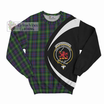 Farquharson Tartan Sweatshirt with Family Crest Circle Style