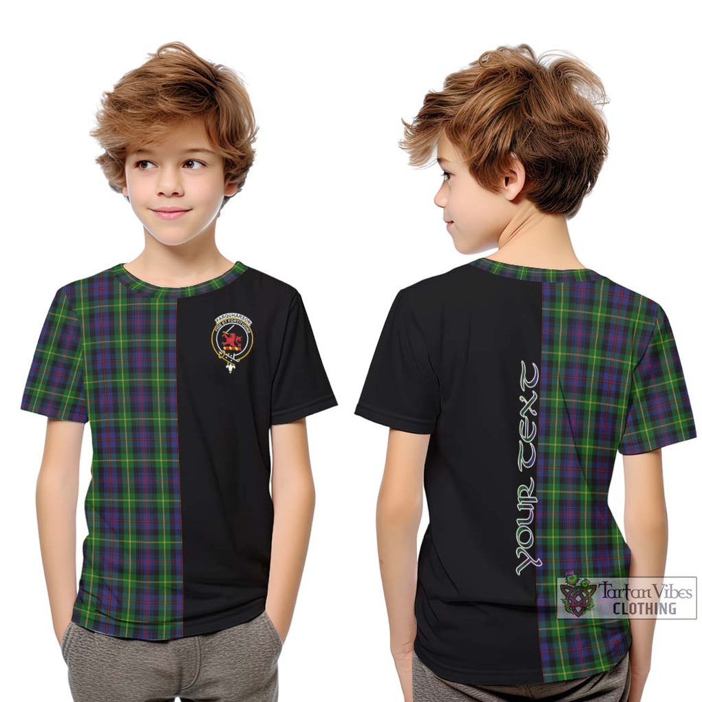 Farquharson Tartan Kid T-Shirt with Family Crest and Half Of Me Style Youth XL Size14 - Tartanvibesclothing Shop