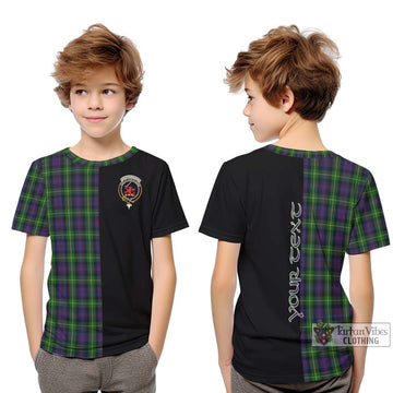 Farquharson Tartan Kid T-Shirt with Family Crest and Half Of Me Style