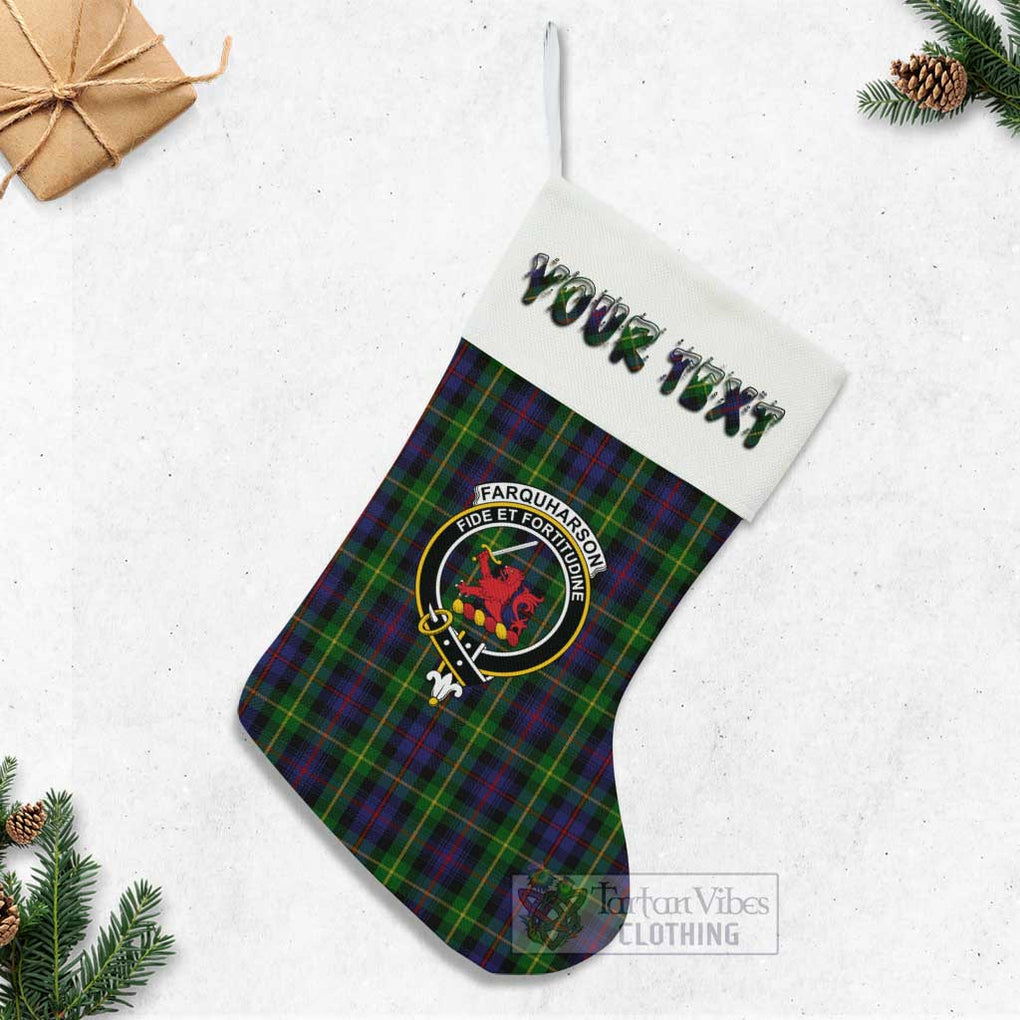 Tartan Vibes Clothing Farquharson Tartan Family Crest Christmas Stocking with Personalized Text