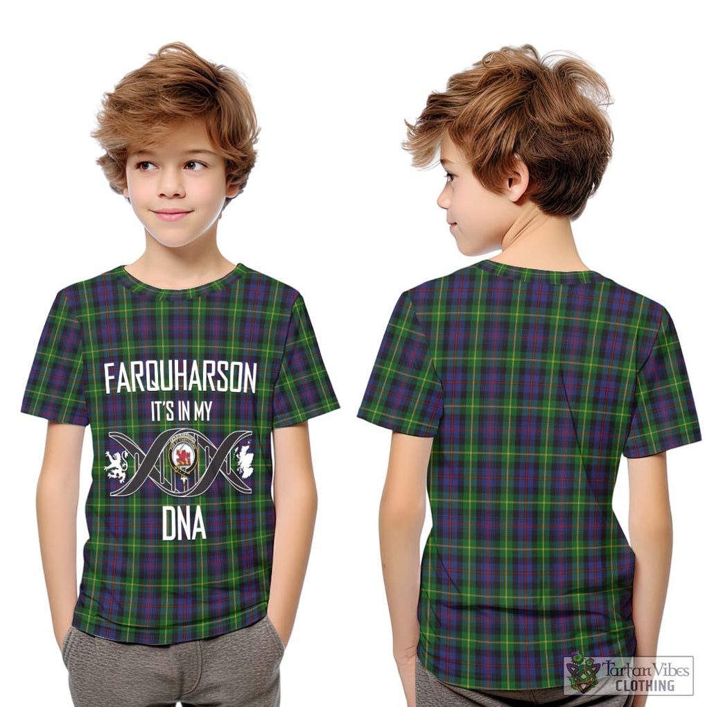 Farquharson Tartan Kid T-Shirt with Family Crest DNA In Me Style Youth XL Size14 - Tartanvibesclothing Shop