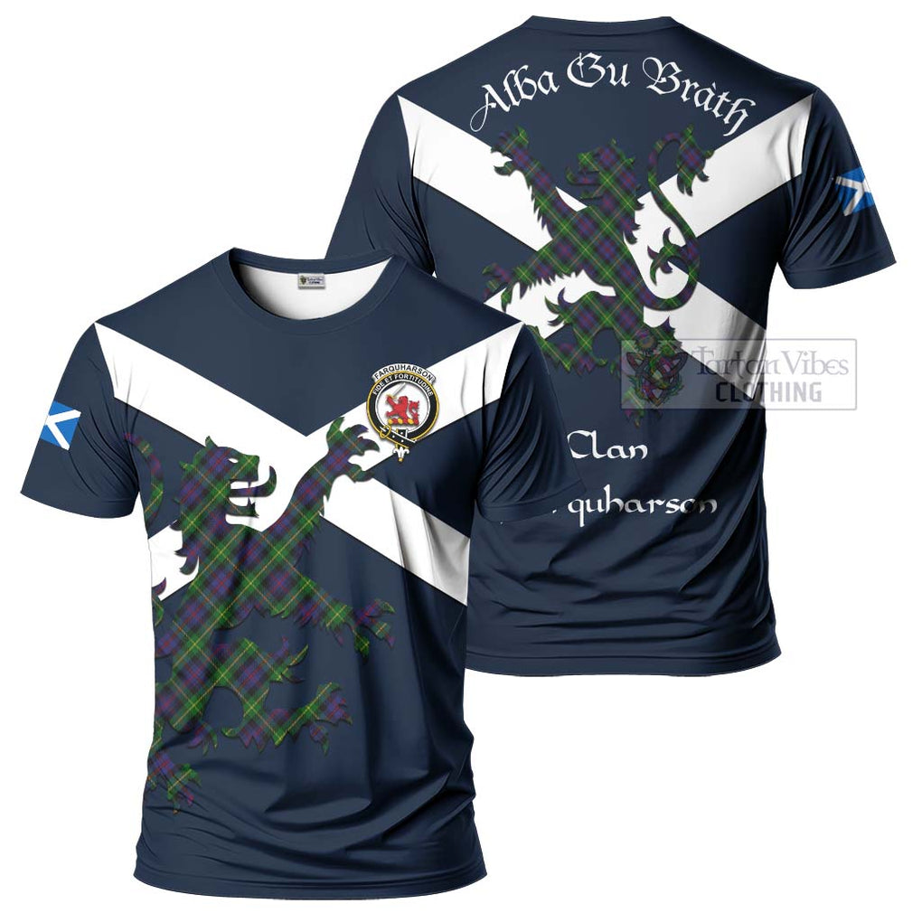 Tartan Vibes Clothing Farquharson Tartan Lion Rampant T-Shirt – Proudly Display Your Heritage with Alba Gu Brath and Clan Name