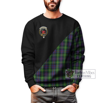 Farquharson Tartan Sweatshirt with Family Crest and Military Logo Style