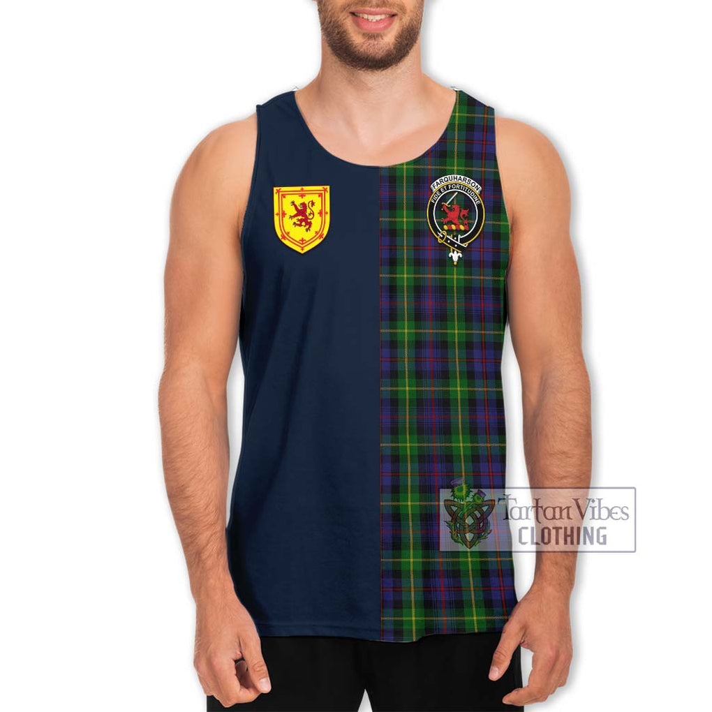 Tartan Vibes Clothing Farquharson Tartan Men's Tank Top with Scottish Lion Royal Arm Half Style