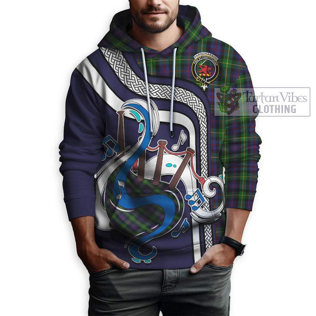 Farquharson Tartan Hoodie with Epic Bagpipe Style Zip Hoodie - Tartanvibesclothing Shop