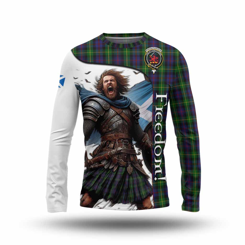 Tartan Vibes Clothing Farquharson Crest Tartan Long Sleeve T-Shirt Inspired by the Freedom of Scottish Warrior