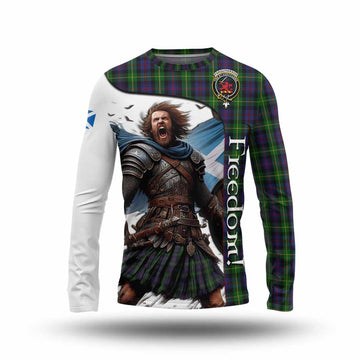 Farquharson Crest Tartan Long Sleeve T-Shirt Inspired by the Freedom of Scottish Warrior