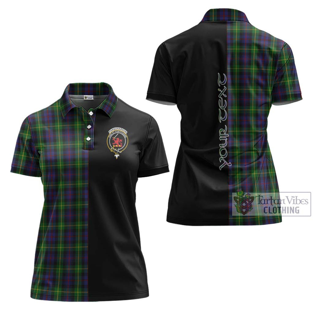 Farquharson Tartan Women's Polo Shirt with Family Crest and Half Of Me Style Women - Tartanvibesclothing Shop