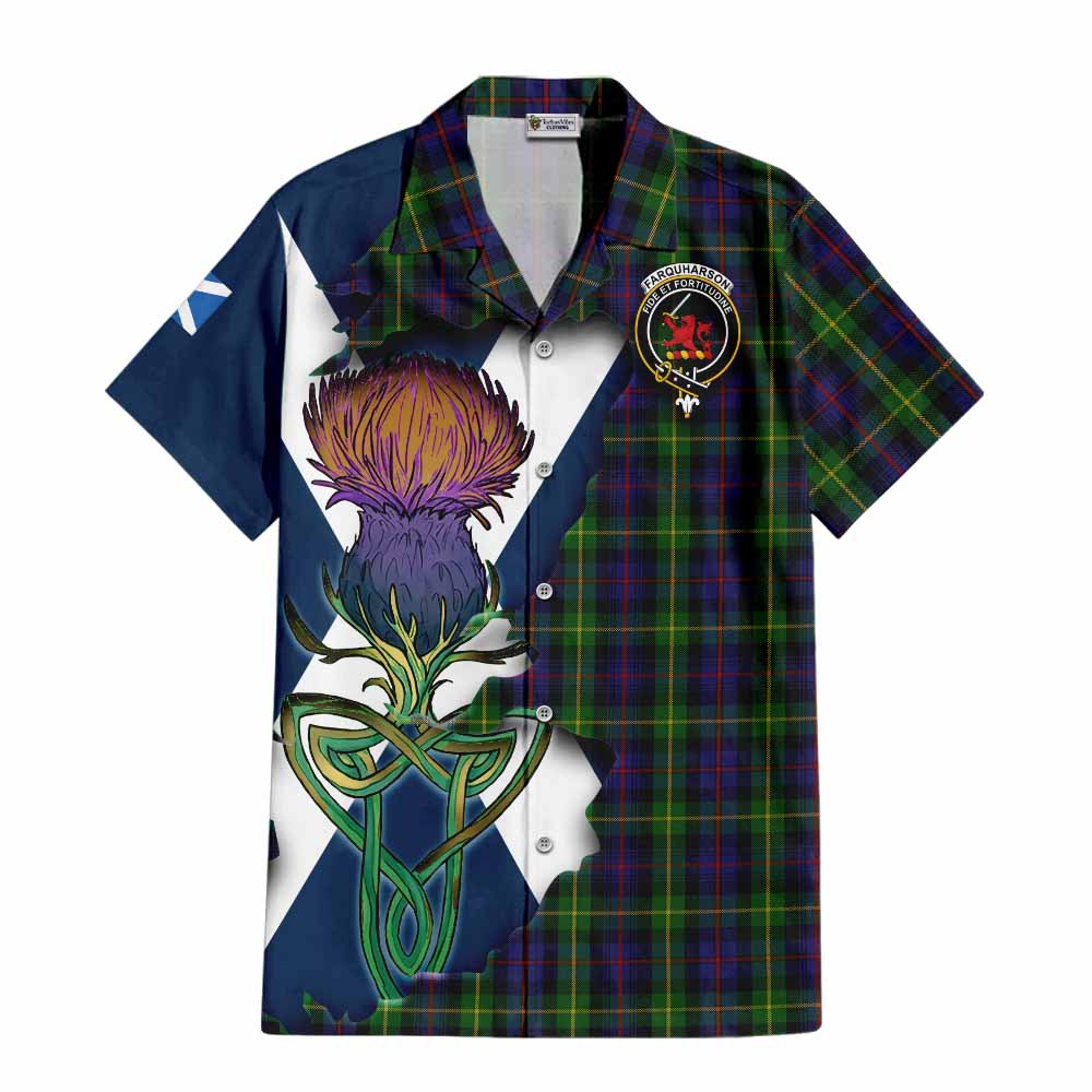 Farquharson Tartan Family Crest Hawaiian Shirt Scottish Thistle Celtic Inspired Kid - Tartan Vibes Clothing