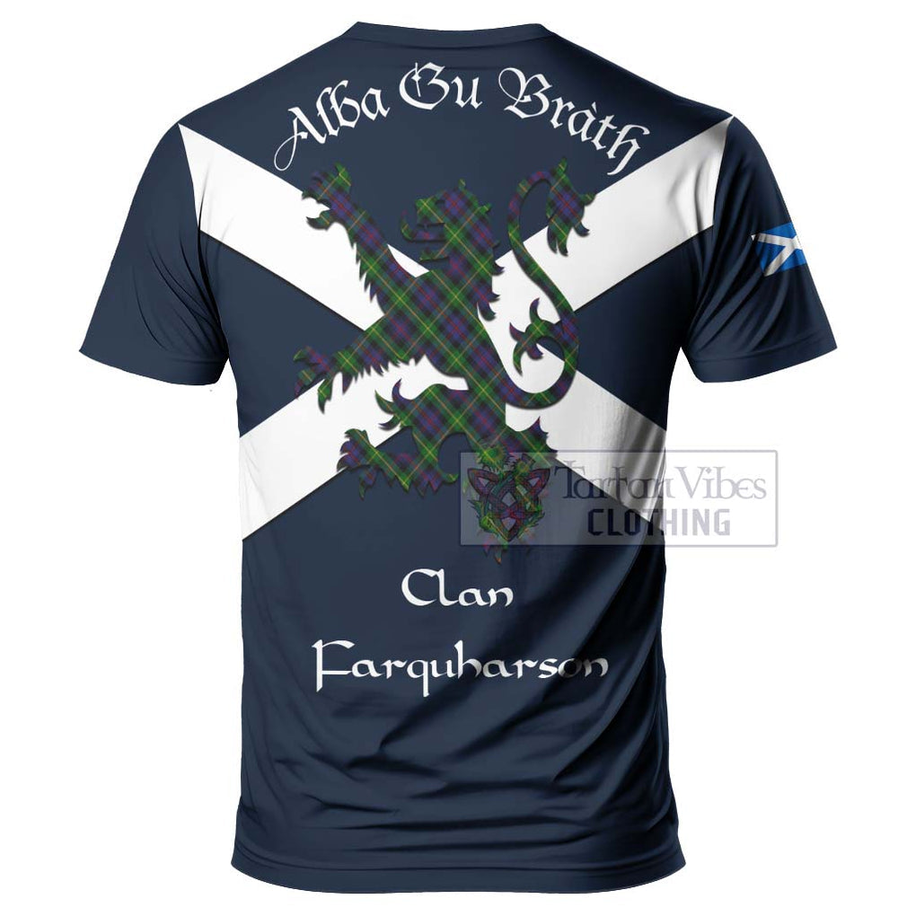 Tartan Vibes Clothing Farquharson Tartan Lion Rampant T-Shirt – Proudly Display Your Heritage with Alba Gu Brath and Clan Name