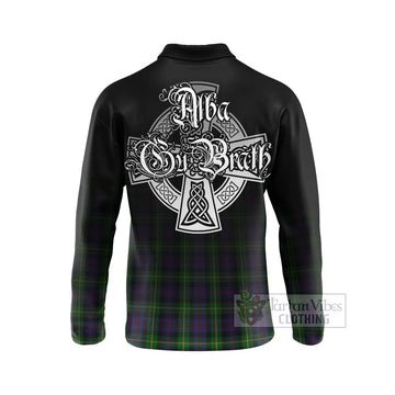 Farquharson Tartan Long Sleeve Polo Shirt Featuring Alba Gu Brath Family Crest Celtic Inspired