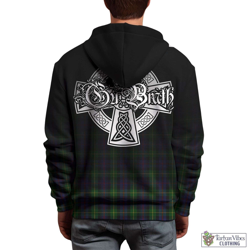 Tartan Vibes Clothing Farquharson Tartan Hoodie Featuring Alba Gu Brath Family Crest Celtic Inspired