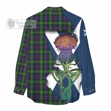Farquharson Tartan Family Crest Women's Casual Shirt Scottish Thistle Celtic Inspired - Tartan Vibes Clothing