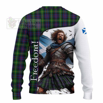 Farquharson Crest Tartan Knitted Sweater Inspired by the Freedom of Scottish Warrior