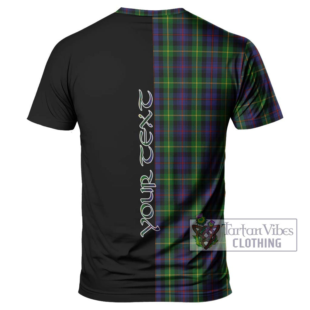 Farquharson Tartan T-Shirt with Family Crest and Half Of Me Style - Tartanvibesclothing Shop