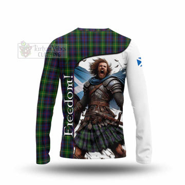 Farquharson Crest Tartan Long Sleeve T-Shirt Inspired by the Freedom of Scottish Warrior