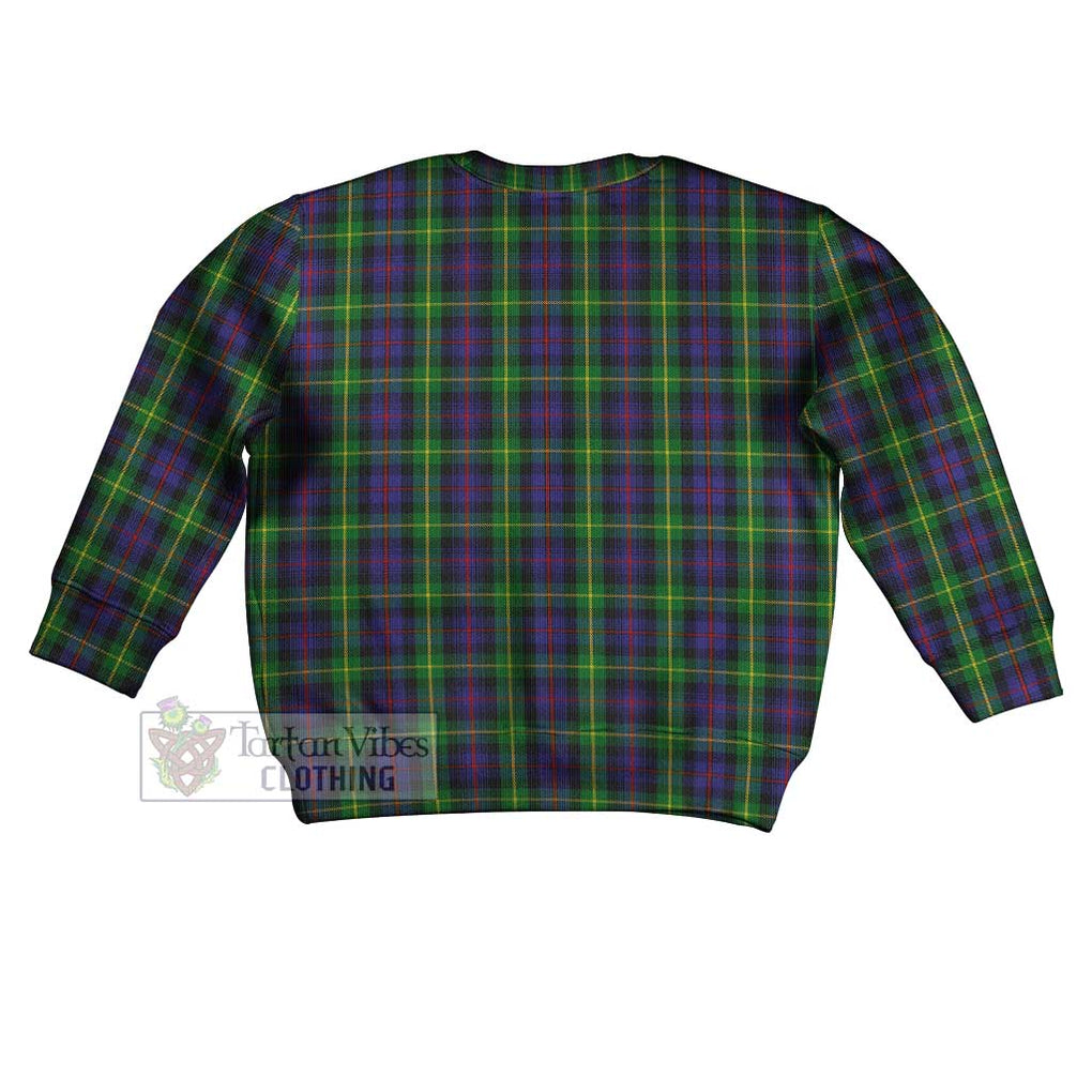 Tartan Vibes Clothing Farquharson Tartan Kid Ugly Sweater with Family Crest