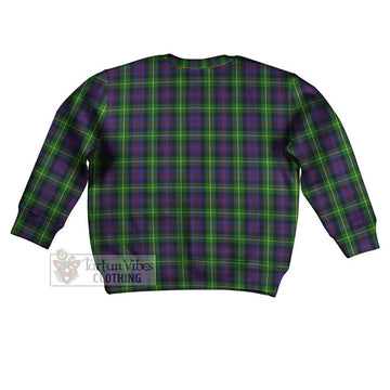 Farquharson Tartan Kid Ugly Sweater with Family Crest