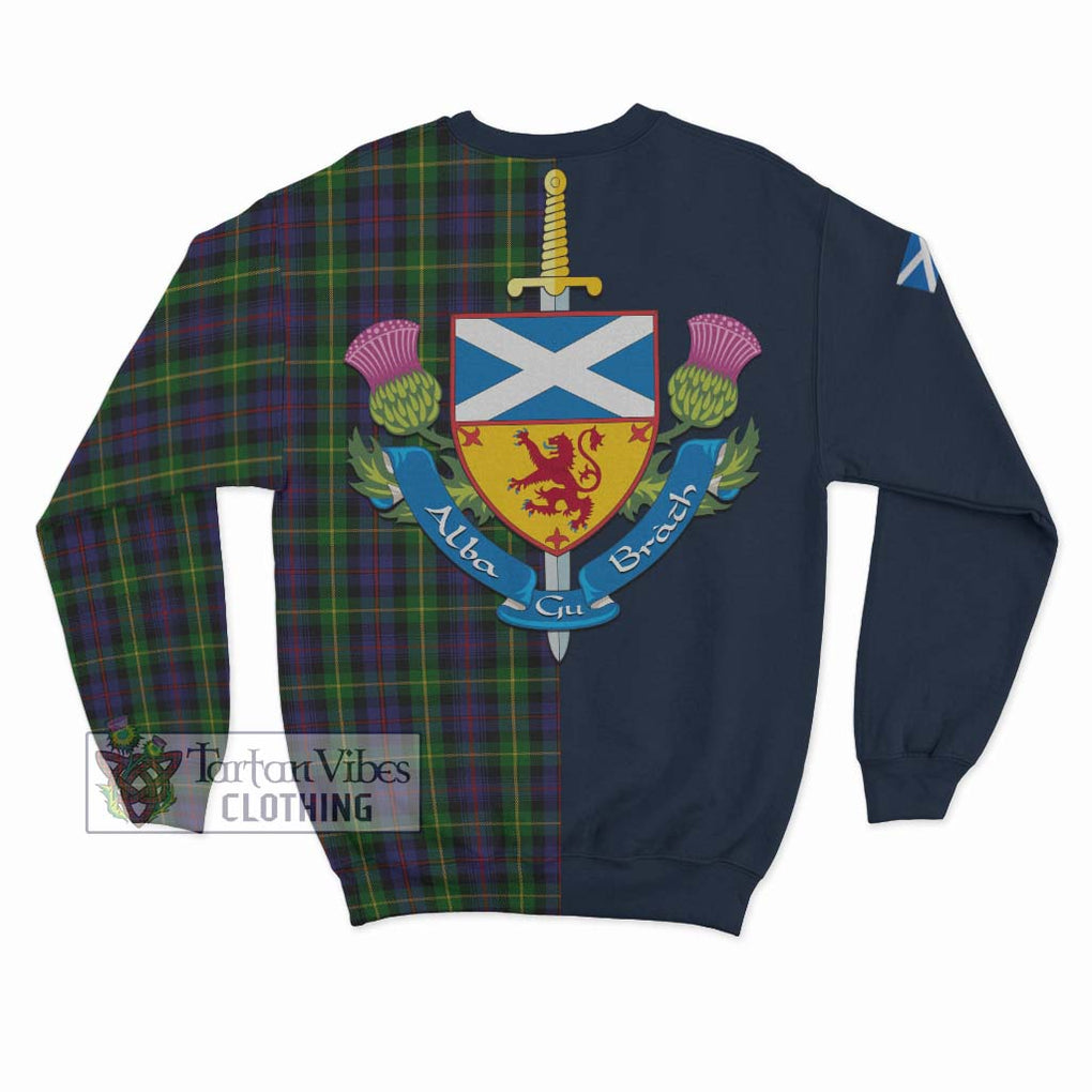 Tartan Vibes Clothing Farquharson Tartan Sweatshirt with Scottish Lion Royal Arm Half Style