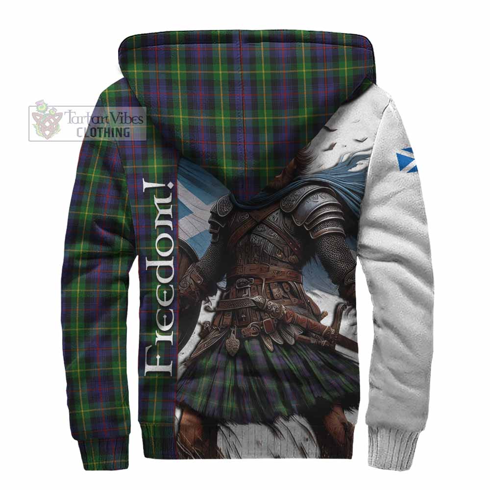 Tartan Vibes Clothing Farquharson Crest Tartan Sherpa Hoodie Inspired by the Freedom of Scottish Warrior