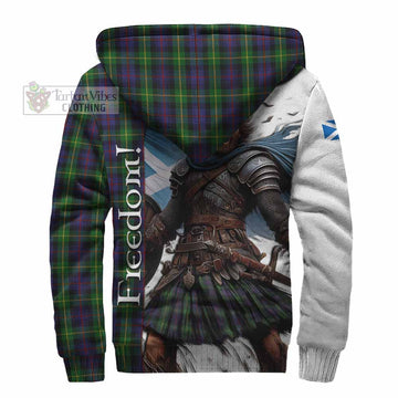 Farquharson Crest Tartan Sherpa Hoodie Inspired by the Freedom of Scottish Warrior