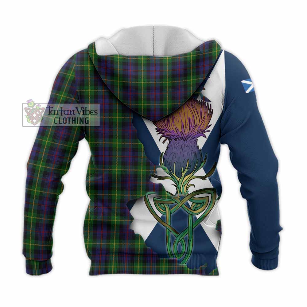 Farquharson Tartan Family Crest Knitted Hoodie Scottish Thistle Celtic Inspired - Tartan Vibes Clothing