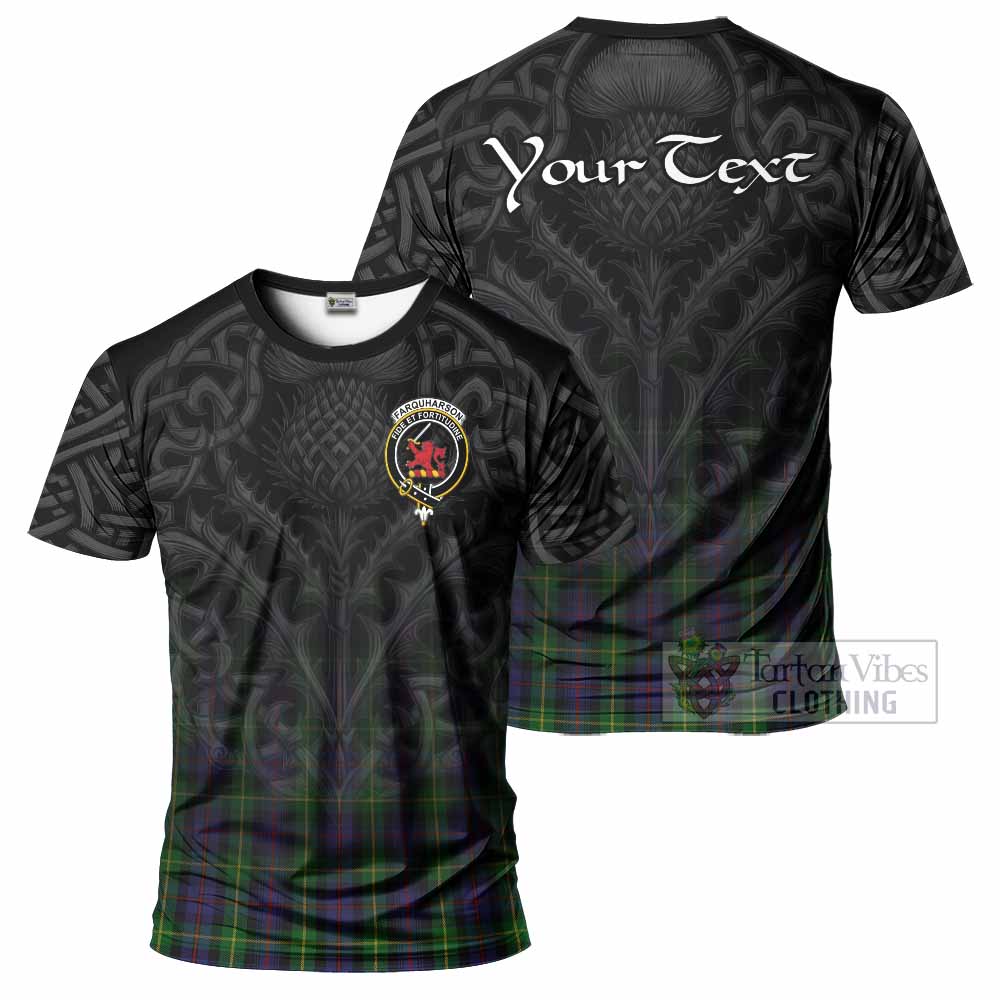 Tartan Vibes Clothing Farquharson Tartan T-Shirt with Family Crest Celtic Thistle Vibes