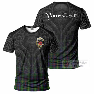 Farquharson Tartan T-Shirt with Family Crest Celtic Thistle Vibes