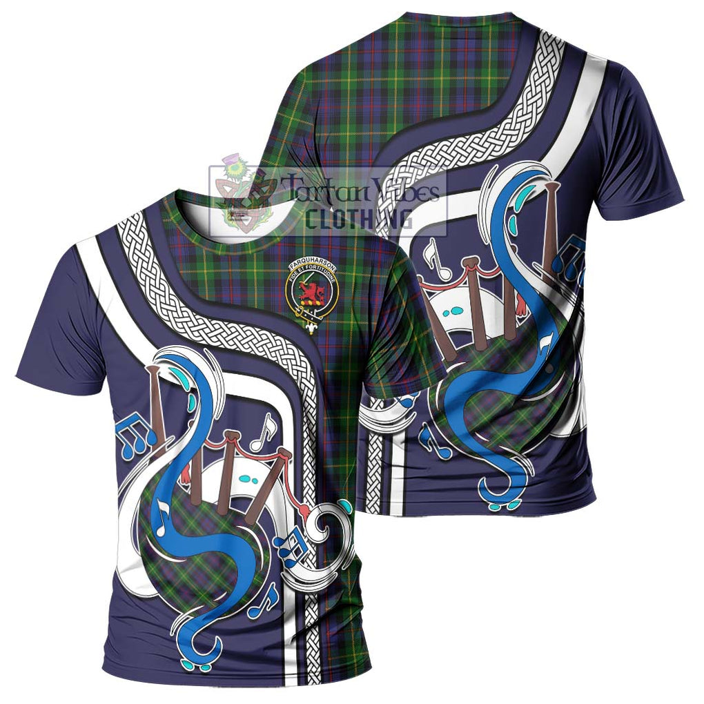 Farquharson Tartan T-Shirt with Epic Bagpipe Style - Tartanvibesclothing Shop