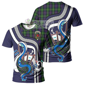 Farquharson Tartan T-Shirt with Epic Bagpipe Style