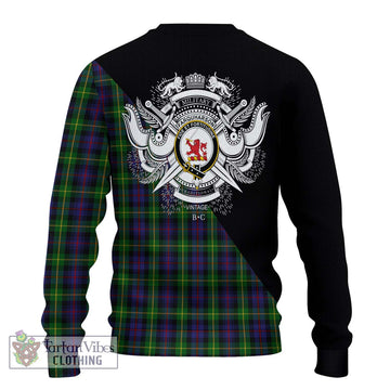 Farquharson Tartan Ugly Sweater with Family Crest and Military Logo Style