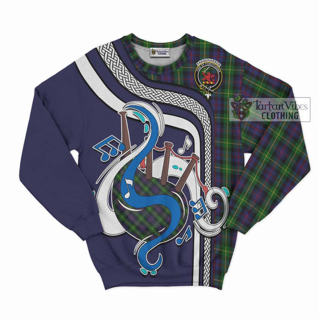 Farquharson Tartan Sweatshirt with Epic Bagpipe Style - Tartanvibesclothing Shop