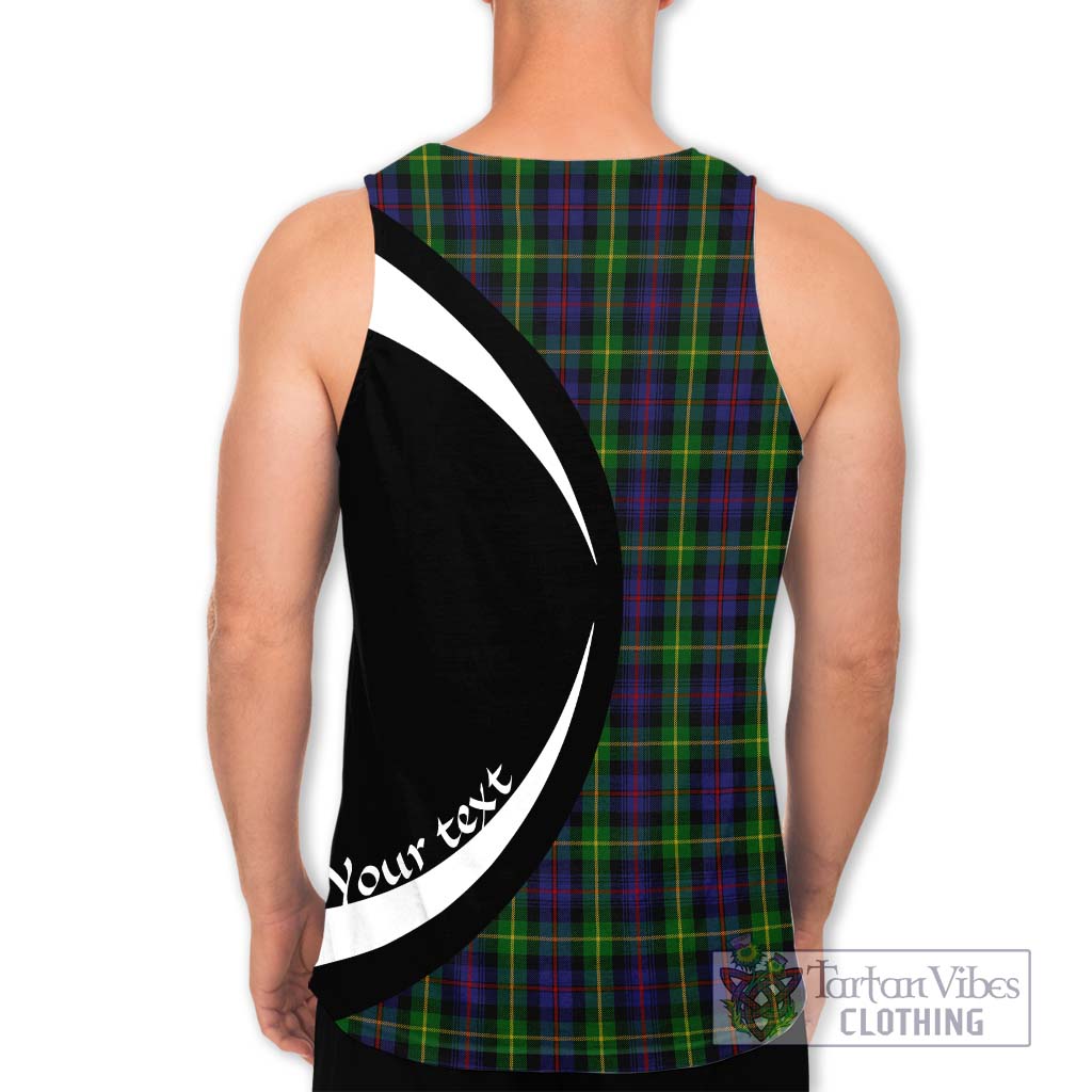Farquharson Tartan Men's Tank Top with Family Crest Circle Style - Tartan Vibes Clothing