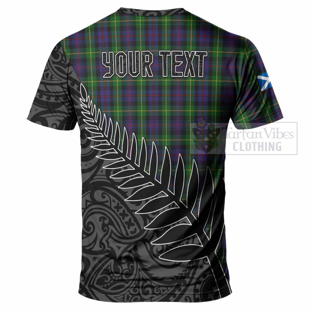 Tartan Vibes Clothing Farquharson Crest Tartan T-Shirt with New Zealand Silver Fern Half Style