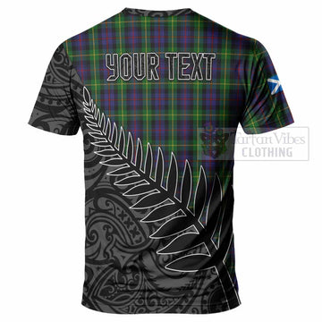 Farquharson Crest Tartan T-Shirt with New Zealand Silver Fern Half Style