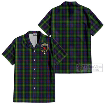 Farquharson Tartan Cotton Hawaiian Shirt with Family Crest