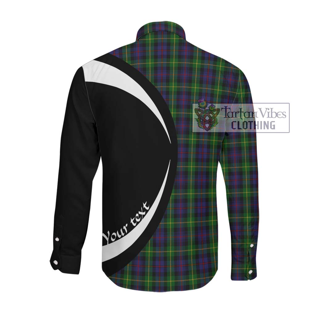 Farquharson Tartan Long Sleeve Button Up with Family Crest Circle Style Men's Shirt - Tartan Vibes Clothing