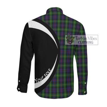 Farquharson Tartan Long Sleeve Button Up with Family Crest Circle Style