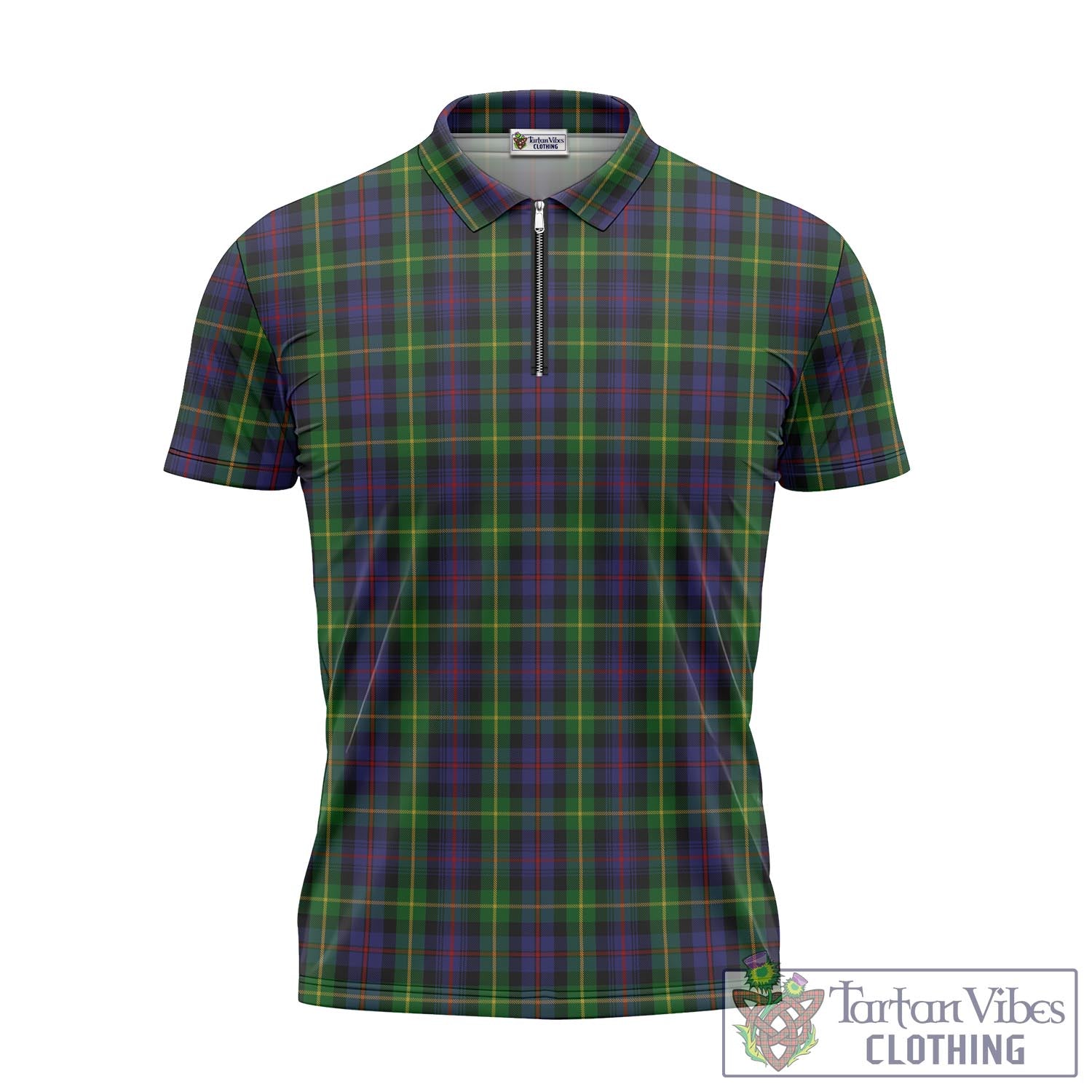 Tartan Vibes Clothing Farquharson Tartan Zipper Polo Shirt