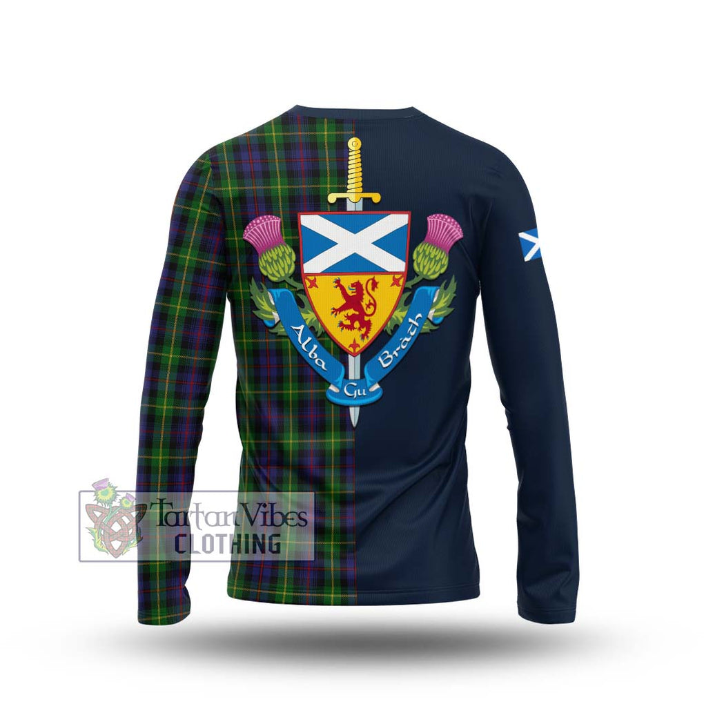 Tartan Vibes Clothing Farquharson Tartan Long Sleeve T-Shirt with Scottish Lion Royal Arm Half Style