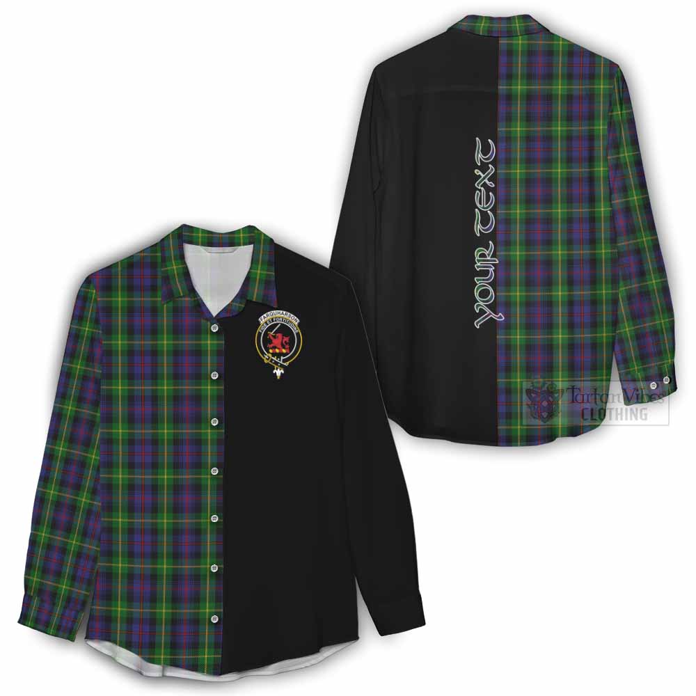 Tartan Vibes Clothing Farquharson Tartan Women's Casual Shirt with Family Crest and Half Of Me Style