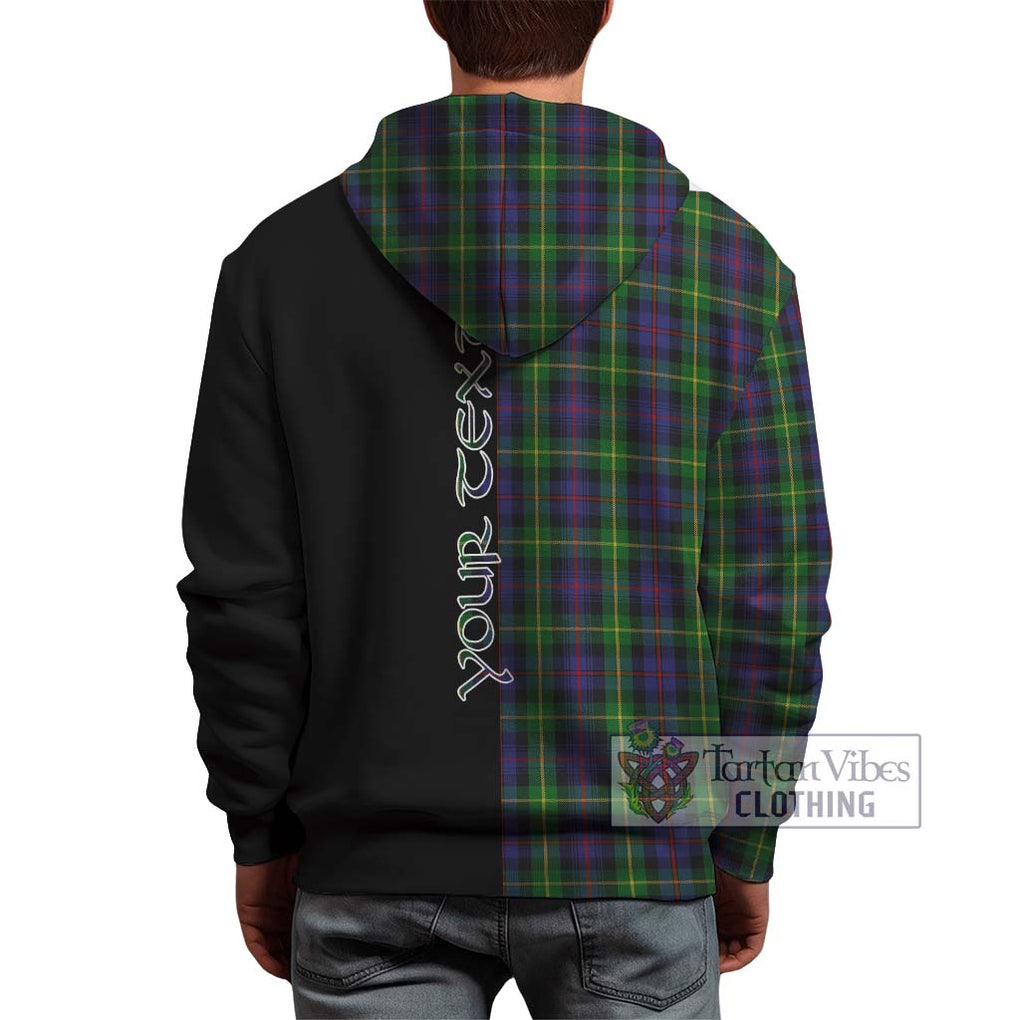 Farquharson Tartan Hoodie with Family Crest and Half Of Me Style - Tartanvibesclothing Shop