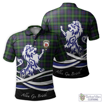 Farquharson Tartan Polo Shirt with Alba Gu Brath Regal Lion Emblem