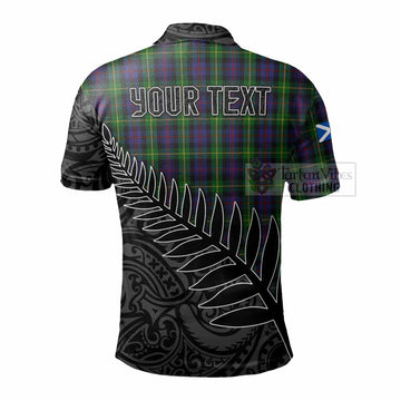 Farquharson Crest Tartan Polo Shirt with New Zealand Silver Fern Half Style